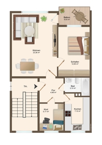 Helle 2,5-Zimmer Wohnung mit Balkon in Lüneburg